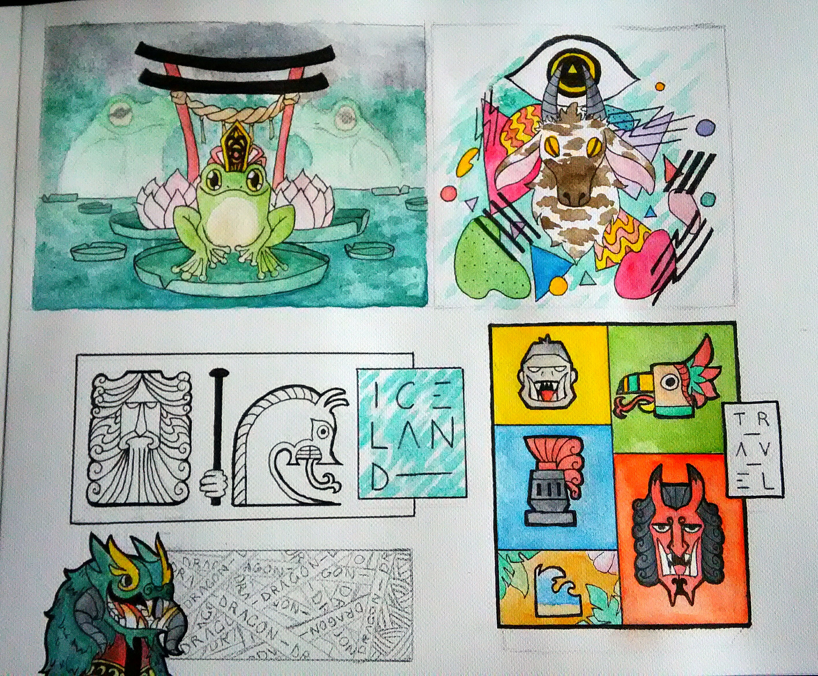 Collection of drawings made during trip in Paris