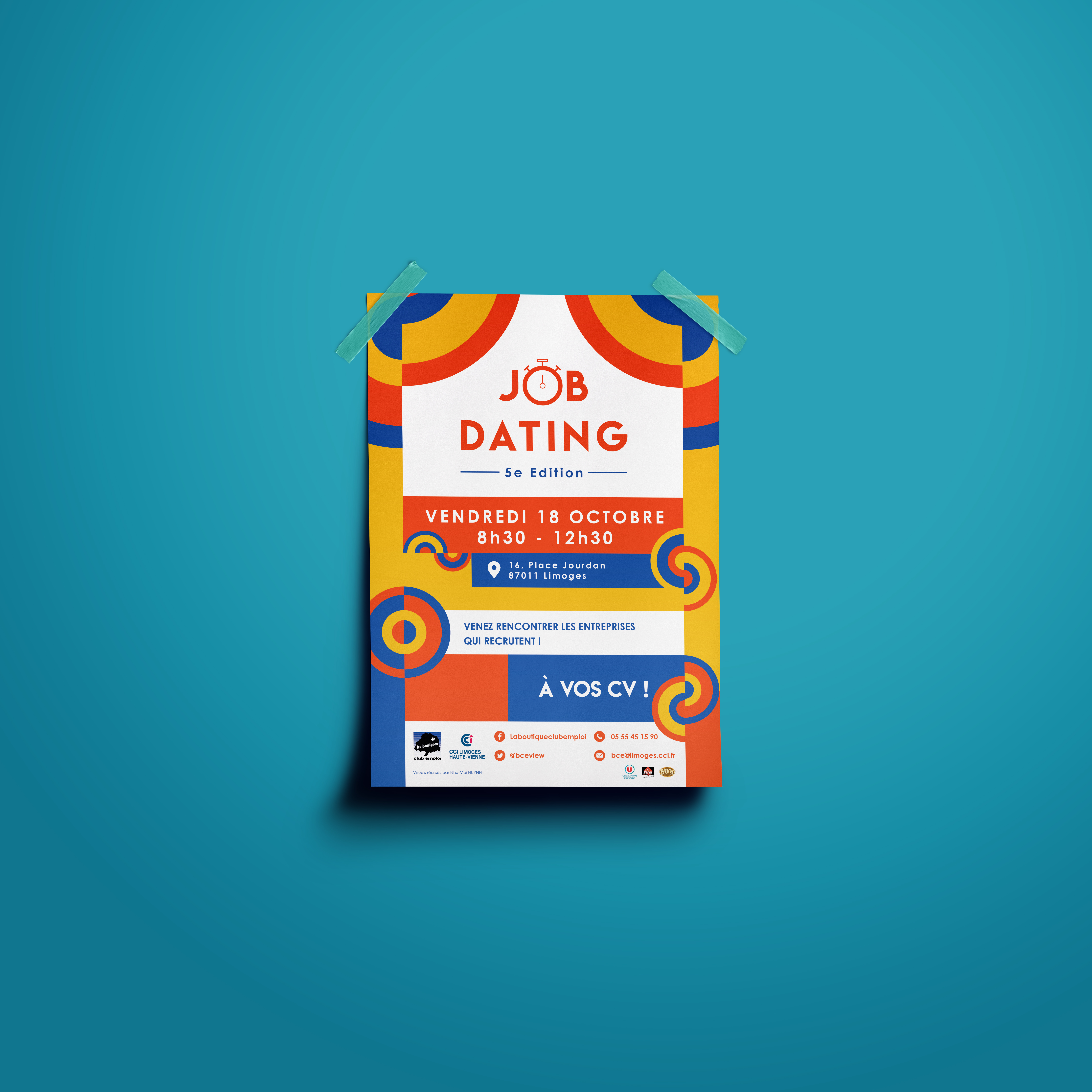 Affiche annonce Job Dating pour les candidats Mockup